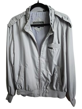 Vintage Members Only Gray Bomber Jacket 1X Lightweight Retro 80s